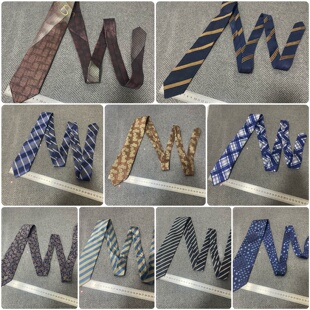 vintage中古领带真丝男女颈部配饰复古休闲英伦斜纹学院风手打