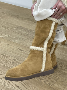韩国东大门女鞋 潮流羊羔绒皮毛一体休闲中筒雪地靴 秋冬新时尚