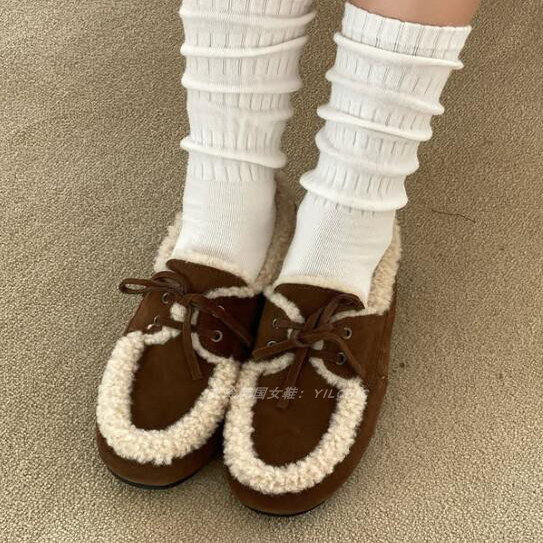 韩国女鞋系带低帮加绒低跟小棉鞋加绒单鞋女保暖雪地,女鞋,时尚雪地靴,淘宝优惠券,粉丝福利购,淘宝优惠卷
