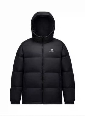 Camel骆驼防风拒水抗寒加厚情侣连帽立领短款羽绒服M33CR07131