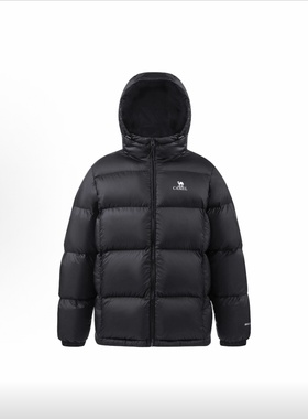 骆驼羽绒服男女2025年冬季新款连帽黑色加厚保暖面包服M34CR07674