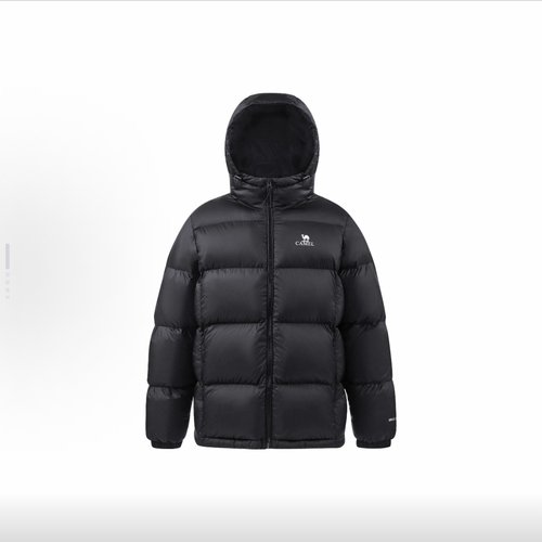 骆驼羽绒服男女2025年冬季新款连帽黑色加厚保暖面包服M34CR07674