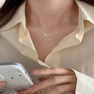 小珠子项链女2025年新款 潮简约小众设计锁骨链高级感气质颈链百搭