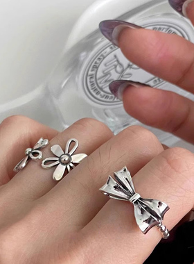 气质挂！复古蝴蝶结戒指