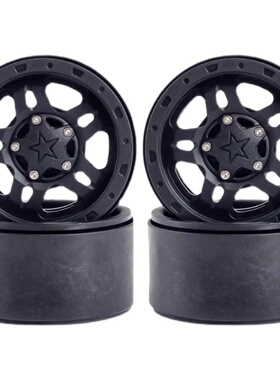 1/10仿真攀爬车D90 SCX10 TRX4 2.2寸尼龙轮毂夹胎黑色4pcs