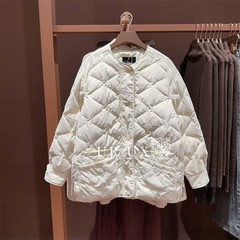 UR UX女装2024冬季都市百搭时尚保暖休闲绗缝圆领轻薄短款羽绒服