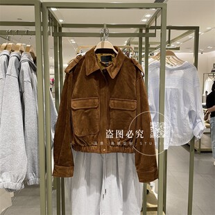 UR UX女装2025秋季新款时尚潮流城市游猎复古麂皮绒工装外套