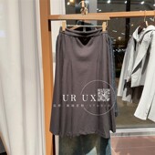 UX女装 2024冬季 新款 时尚 气质百搭轻通勤简约休闲后拉链A字半裙