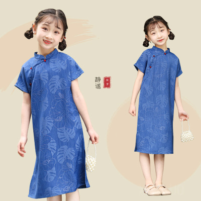 儿童旗袍气质温婉古典连衣裙夏季女童新中式改良小旗袍民国风显白