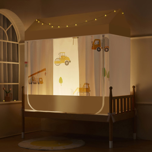 儿童拼接床防摔蚊帐全底防掉床