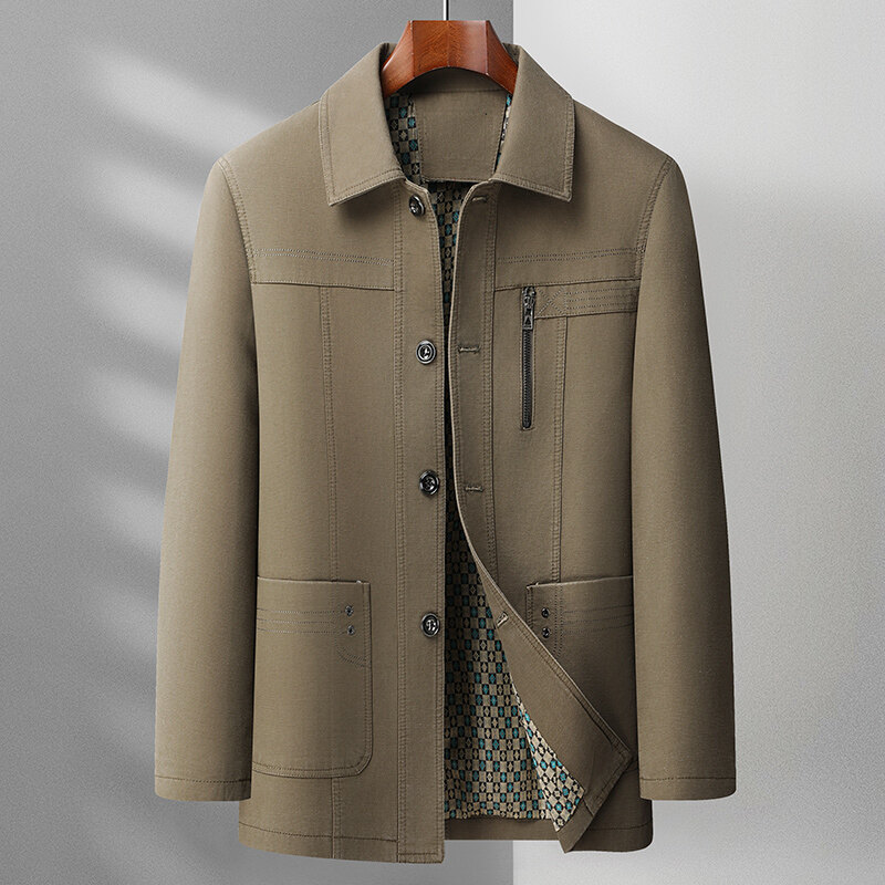 纯棉高端夹克男士爸爸爷爷装