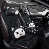 珠子汽车坐垫夏季 树脂玉石座垫套防滑无靠背三件套花边可爱小三件