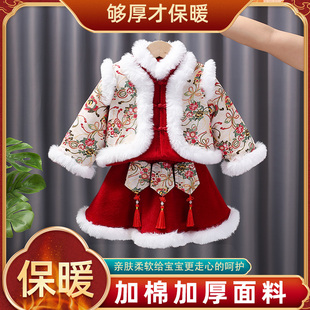 女童汉服改良明制喜庆古装加厚中国风女孩原创日常儿童拜年服秋冬