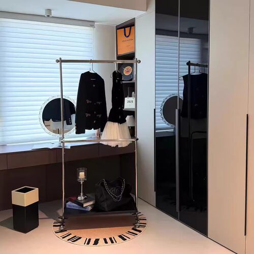 包豪斯不锈钢双层落地衣帽架