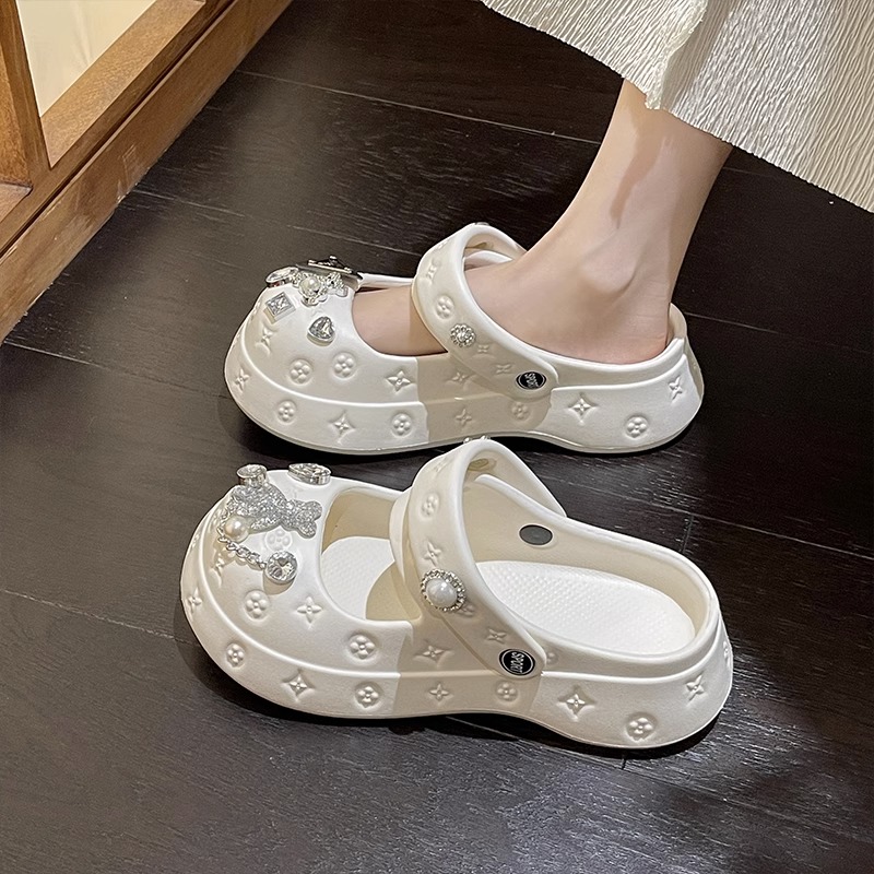 踩屎感拖鞋女夏外穿厚底洞洞鞋