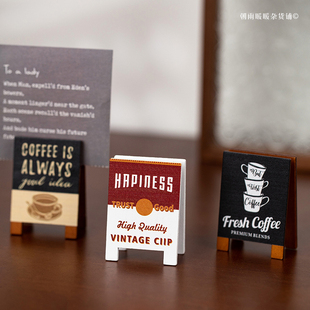 木质招牌便签夹ins高颜值照片夹名片夹立式 桌面摆件复古手帐夹子