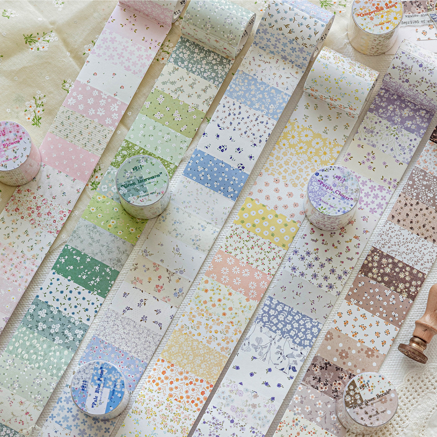 小清新碎花手帐胶带高颜值植物鲜花装饰素材不干胶标签贴纸可写字,文具电教/文化用品/商务用品,和纸胶带,淘宝优惠券,粉丝福利购,淘宝优惠卷
