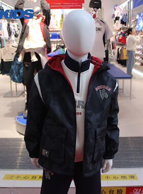 乔丹儿童2026春季新款男大童两面穿梭织风衣 双层外套TDFDA261183