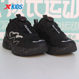 特步儿童鞋2025秋季新款男大童皮面防水登山运动鞋子675315174006