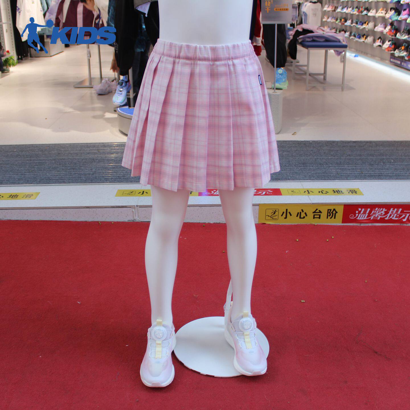 乔丹儿童2026夏季新款女中大童短裙运动百褶半身裙TDDKQB262121