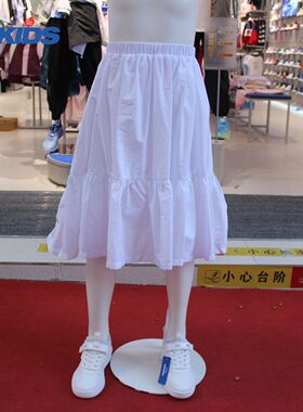 乔丹儿童2026夏女大童甜美洋气短裙半身裙百褶长裙TDDKQB262122