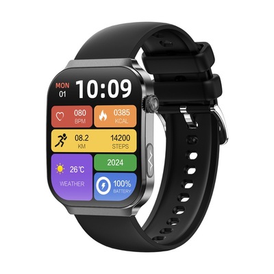 新款U21智能手表 3D曲面ECG+PPG心电血糖血脂HRV健康监测支付宝