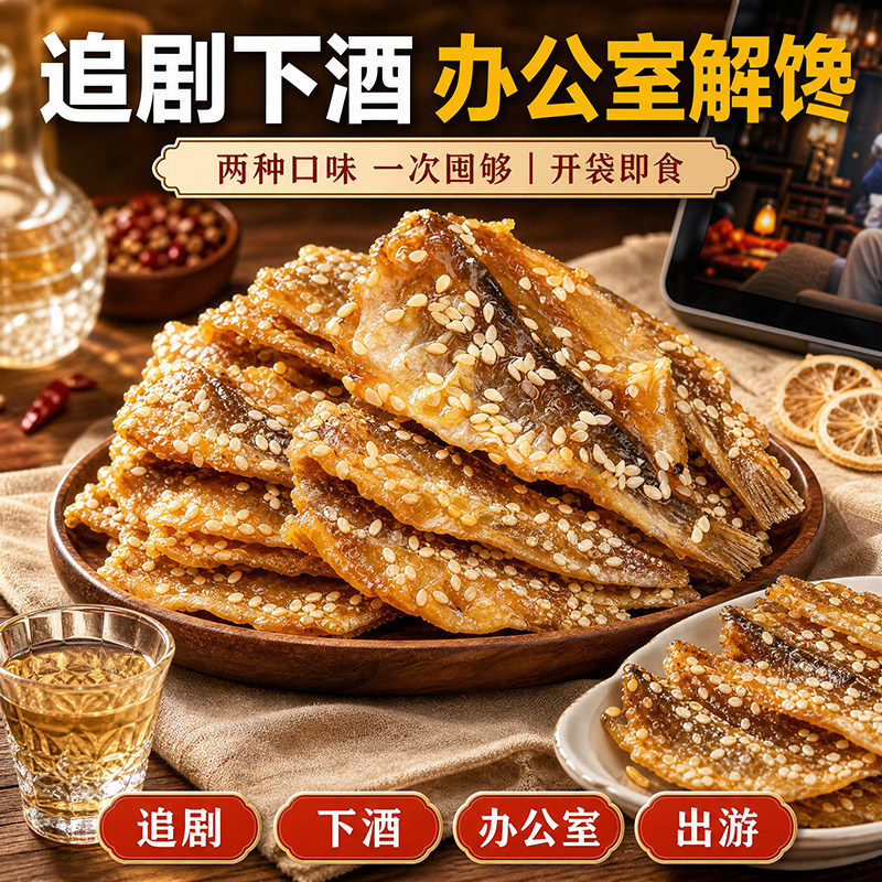 蜜汁小黄鱼干500g即食小鱼零食