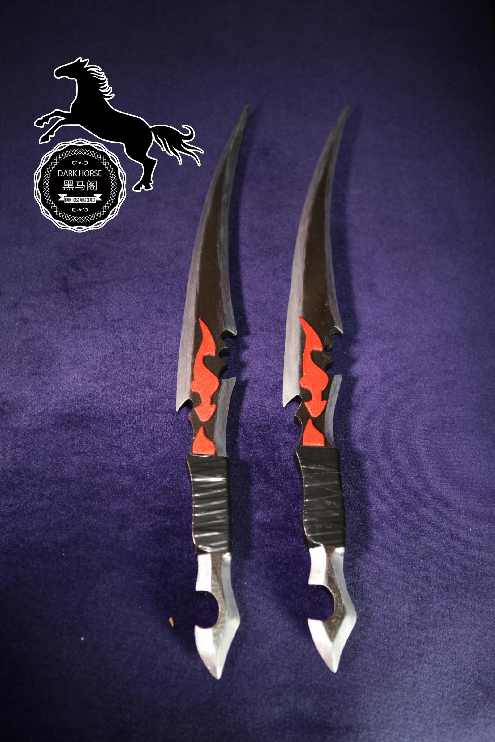 【黑马阁】枪神纪 刀锋 龙渊刀 木质 匕首 刀 cos