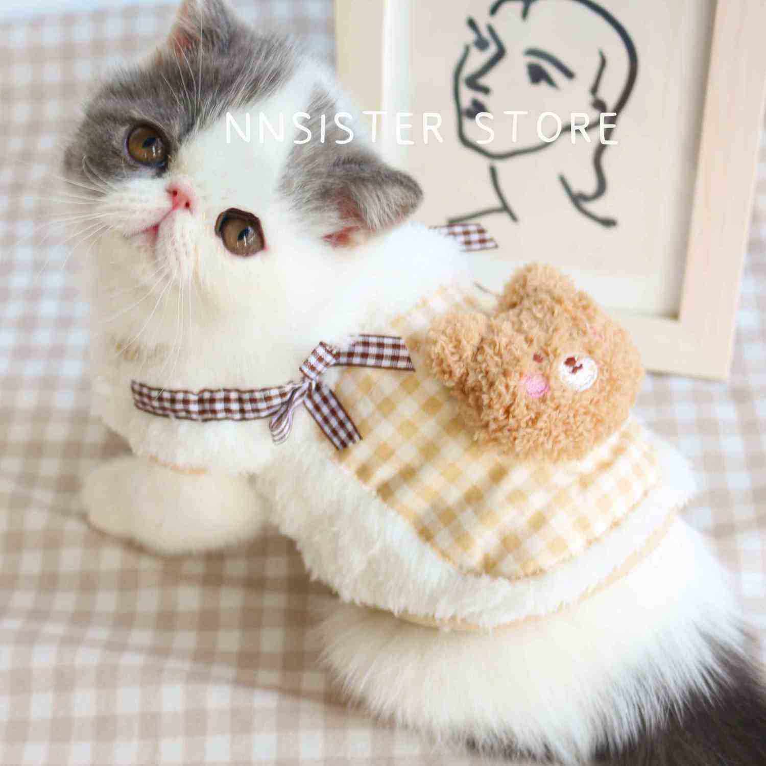 猫咪衣服新年装秋冬款加厚保暖背心马甲蓝猫布偶英短猫猫宠物服装,宠物/宠物食品及用品,猫宠物服装/雨衣（新）,淘宝优惠券,粉丝福利购,淘宝优惠卷