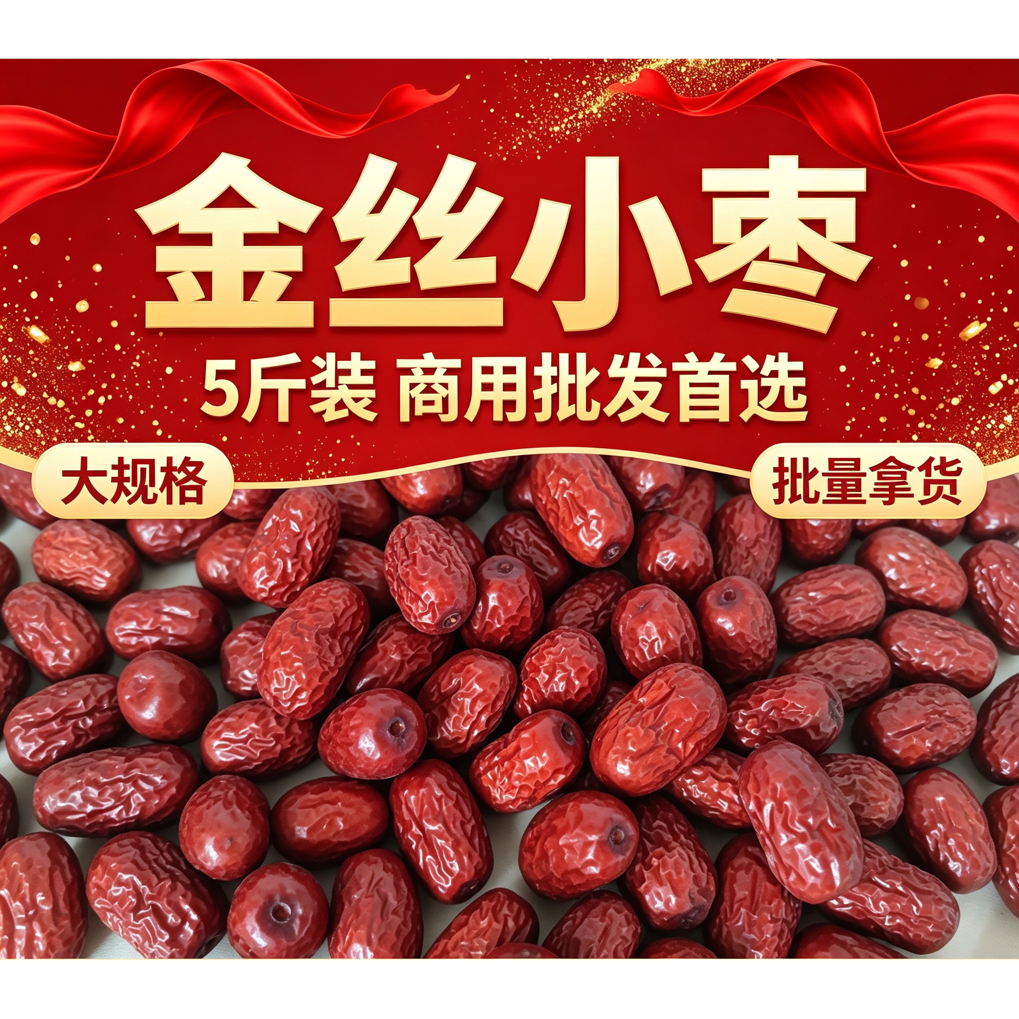 商用批发小红枣5斤干货整袋金丝红枣子煮粥枣火锅店商用小颗免洗