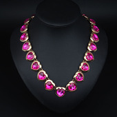 日常时尚 穿搭水晶宝石爱心桃心锁骨短项链女气质简约旅拍网红饰品