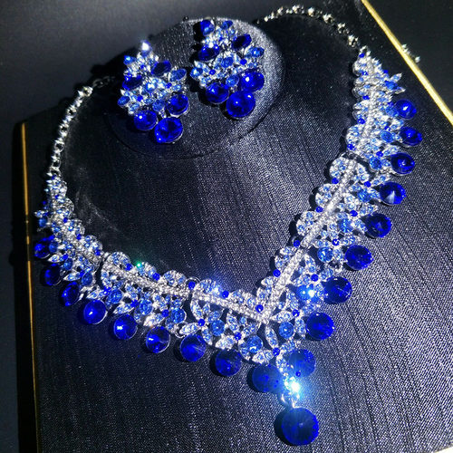 水晶宝石合金水波链女首饰套装