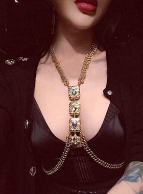 夸张金属炫彩宝石夜店酒吧身体链