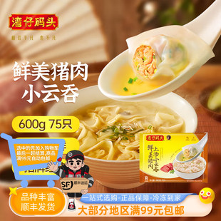 湾仔码头鲜美猪头肉小云吞600g港式小馄饨营养方便早餐夜宵