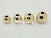 DIY手工材料 美国原装 进口14K包金配件4MM光珠串珠圆珠子散珠金珠