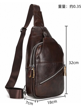 2026春夏真皮胸包男士黑色真皮单肩包ipad斜挎包牛皮男包爆款