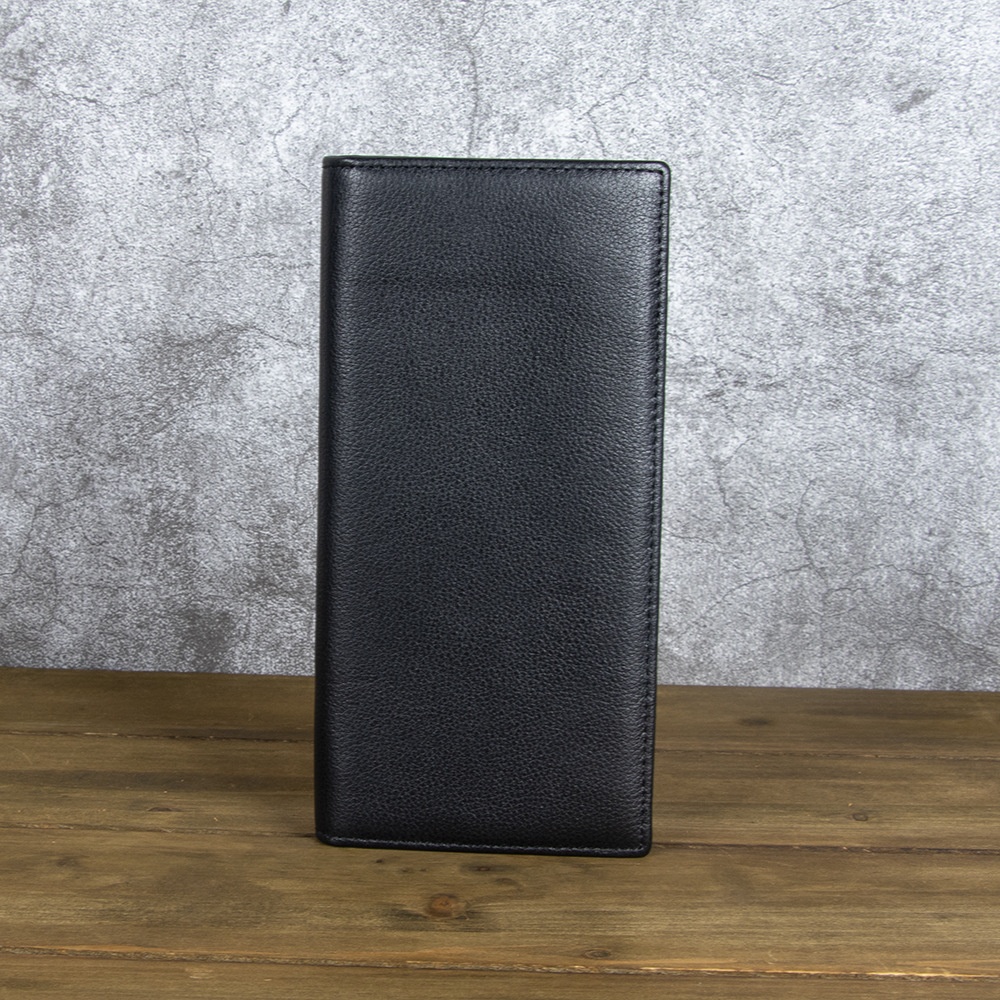 2025秋冬跨境厂家男士真皮钱包竖款西装包头层牛皮休闲潮流多