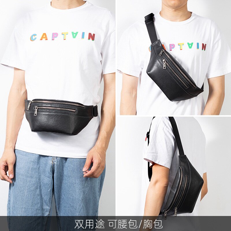 2026夏季厂家直供新款男士胸包真皮商务日常包时尚简约男腰包头