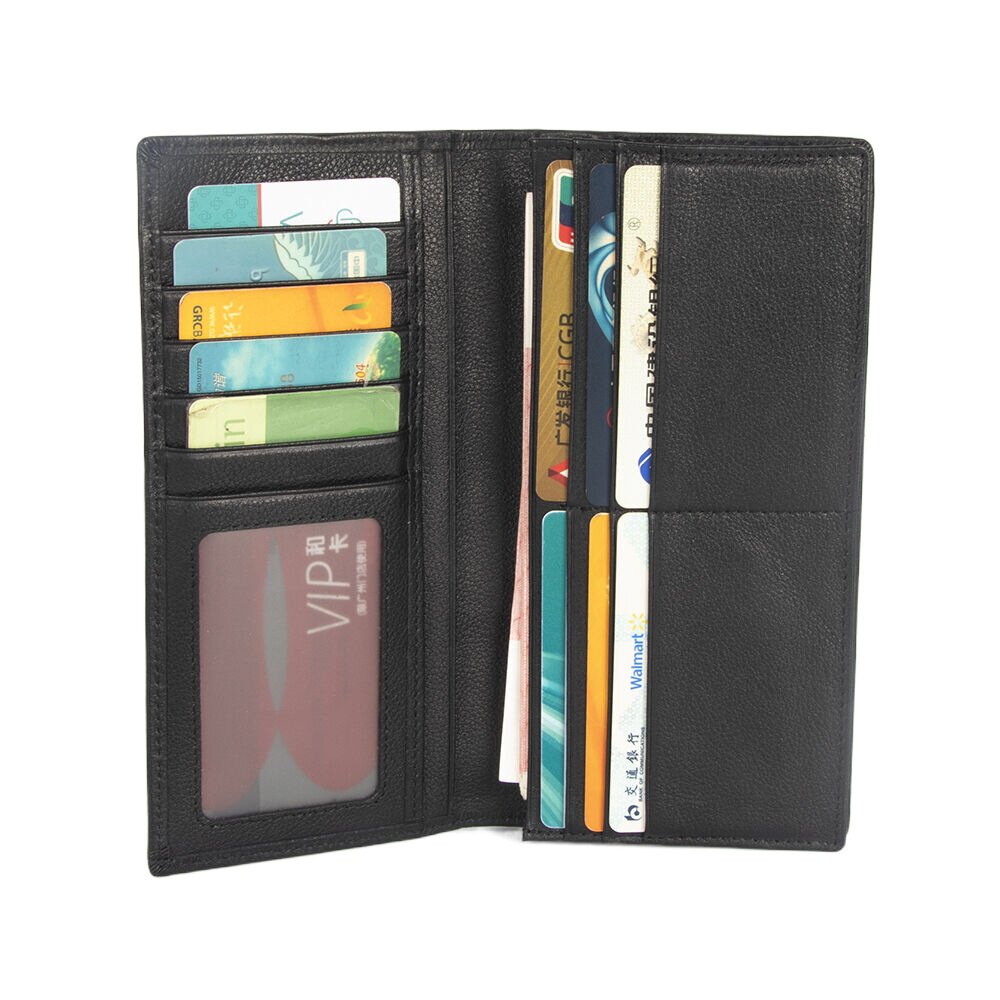 2025秋冬男士真皮钱包竖款西装包头层牛皮休闲潮流多卡位银包跨境