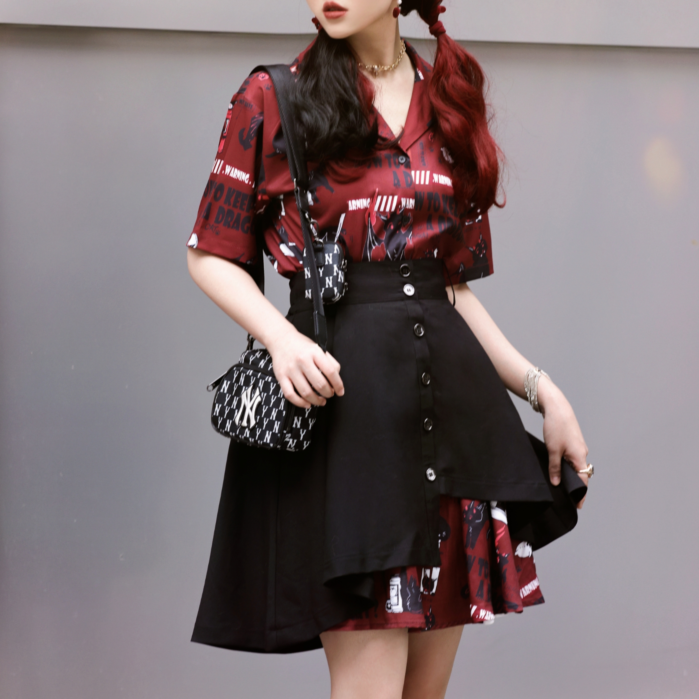 W小姐的书架短裙双层半身裙