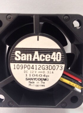 109P0412G3D073 12V 0.31A 原装日本 40*40*28设备风扇