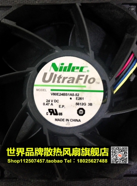 原装NIDEC V80E24BS1A5-52 24V 0.47A 8038 8CM散热风扇