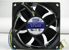 AVC 奇宏 8cm 8025单滚珠散热风扇 12V 0.7A DS08025T12UP021 4线