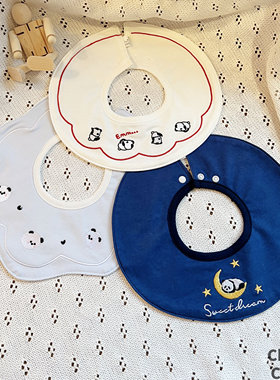 Chubby Cheeks新生婴儿韩版棉口水巾宝宝围嘴围兜防水防吐奶围兜