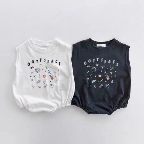 2025新款婴幼儿无袖背心爬服韩版男女宝纯棉舒适包屁衣夏季连体衣