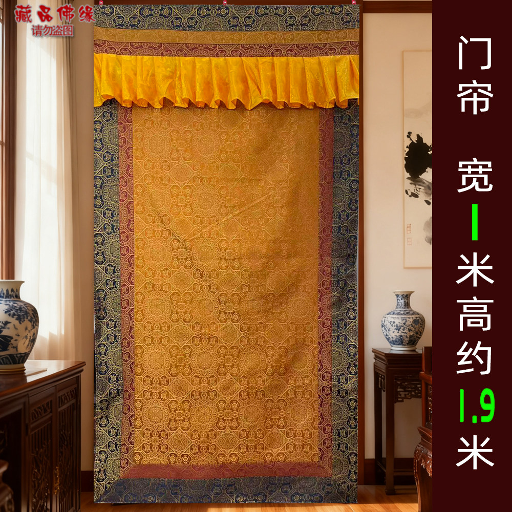素色深棕色门帘藏式居家走廊挂帘