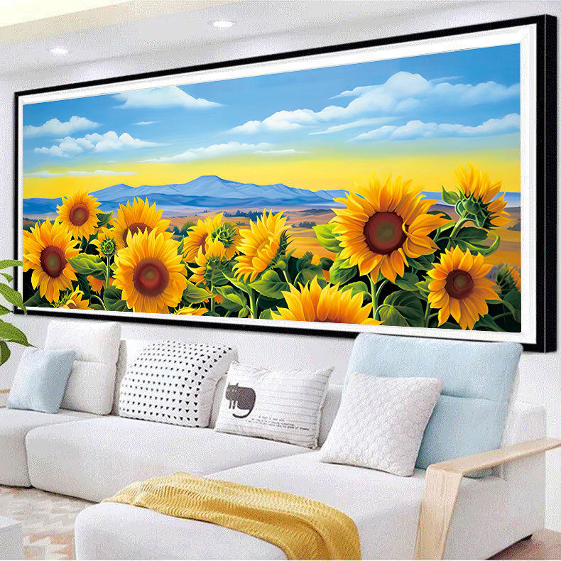 蒙娜丽莎十字绣向日葵风景2025新款客厅卧室餐厅风景画满绣线绣画,居家布艺,十字绣套件,淘宝优惠券,粉丝福利购,淘宝优惠卷