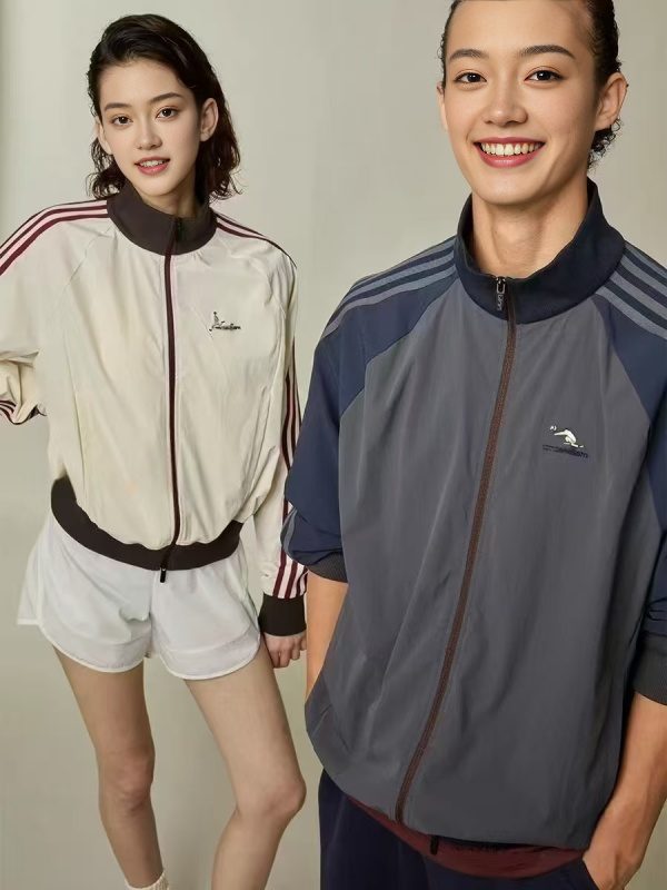 复古时尚撞色小个子小透气情侣外套潮牌户外短袖防晒休闲显瘦连帽