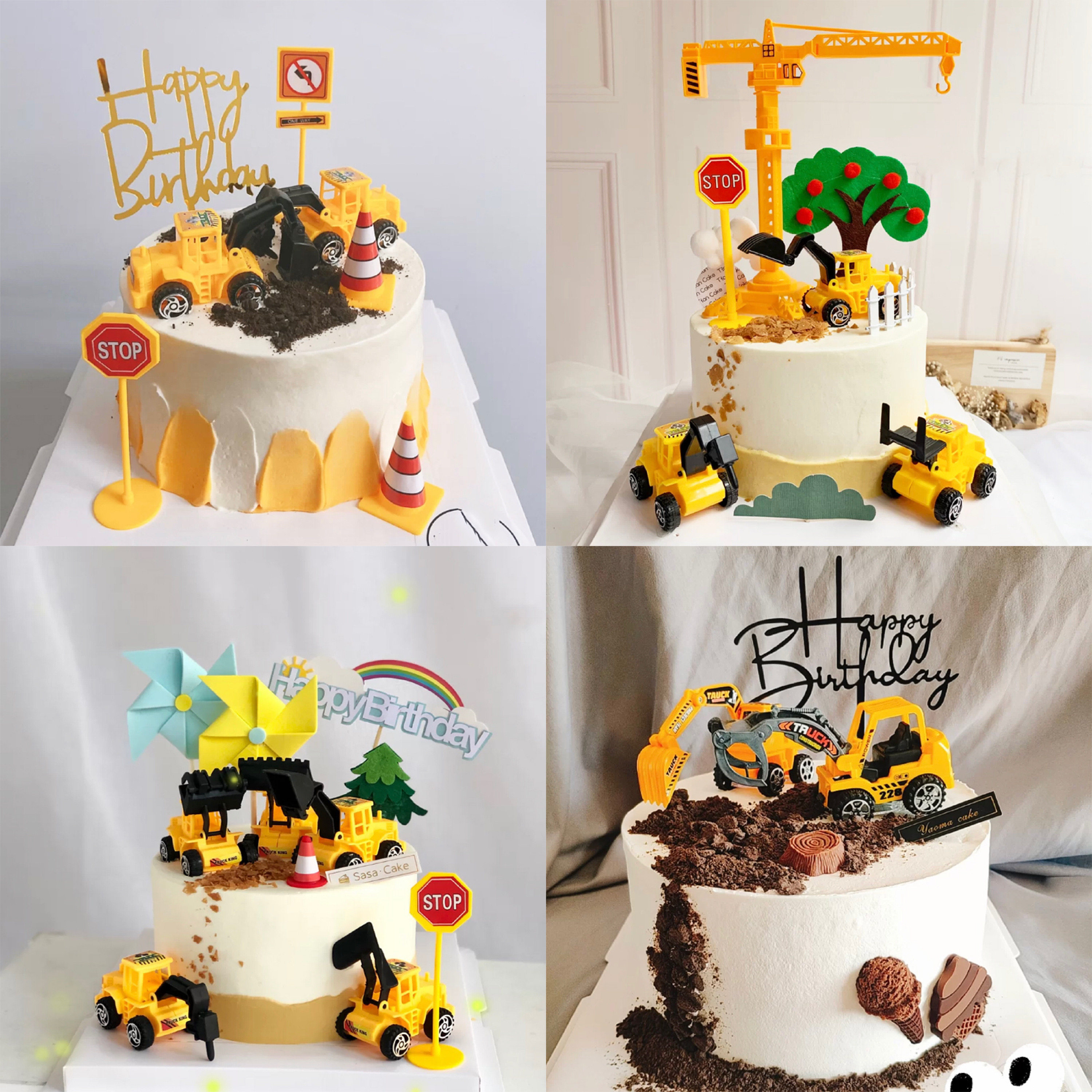 工程车挖掘机挖土机铲车路标吊机摆件主题生日蛋糕装饰烘焙甜品台,节庆用品/礼品,蛋糕/烘焙装饰用品,淘宝优惠券,粉丝福利购,淘宝优惠卷