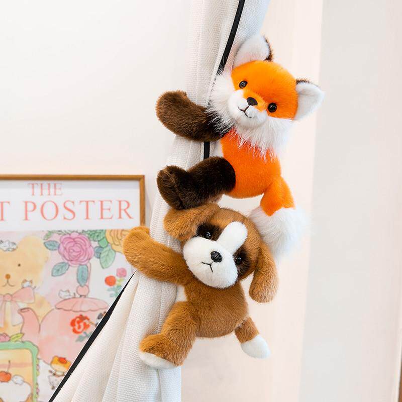 磁吸抱抱窗帘收纳装饰品玩偶小浣熊狮子狐狸送闺蜜男女孩生日礼物